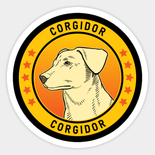 Corgidor Dog Portrait Sticker